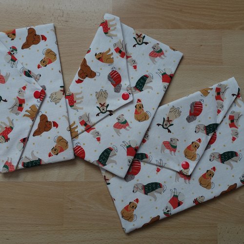 Pochette cadeau noël, protège livre, enveloppe en tissus, étrennes, emballage cadeau,