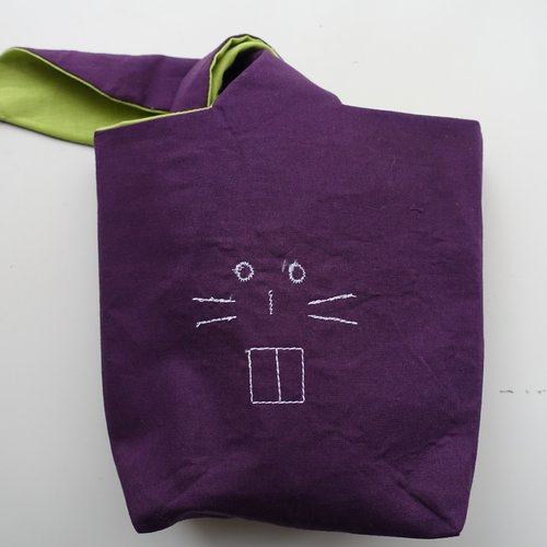 Sac de pâques, panier en tissus, sac lapin