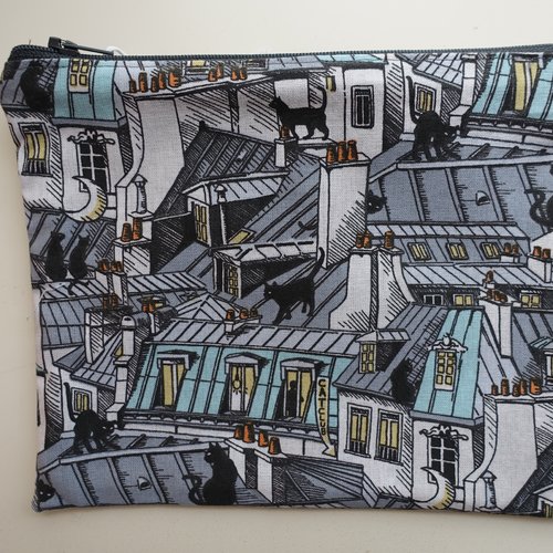 Pochette zippée, trousse plate, petite pochette, trousse pour sac