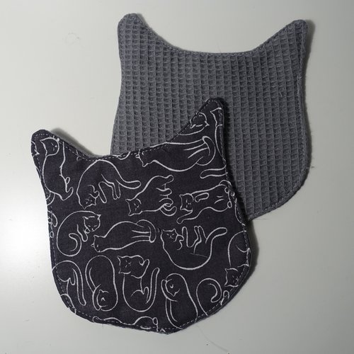 Sous-bock en tissus, sous-bock lavables en forme de chat, dessous de verre tasse