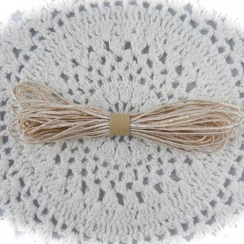 Lacet coton et polyester 1 mm  ivoire nacré 
