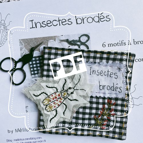 Insectes brodés, carnet à broder - tuto pdf