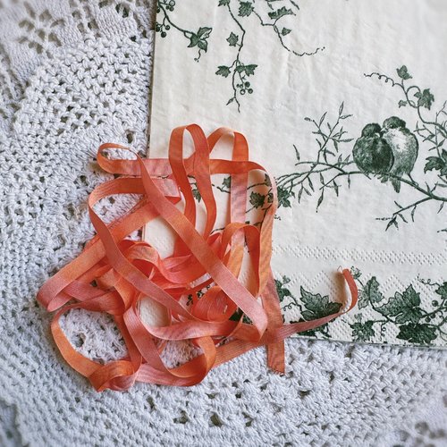 Ruban de soie à broder, 7 mm, coloris dégradé, 2m