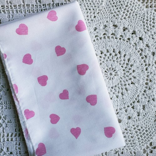 Coupon de tissu cœurs 50 x 80 cm