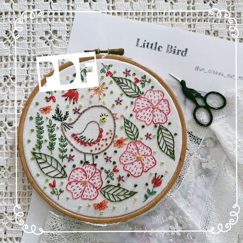 Little bird, motif à broder - tuto pdf