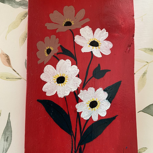 Tableau en bois « fleurs »