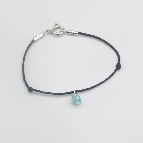 Bracelet cordon aella amazonite argent massif