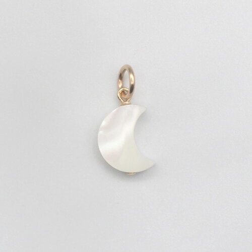 Pendentif syna lune nacre or 14 carats (gold filled)