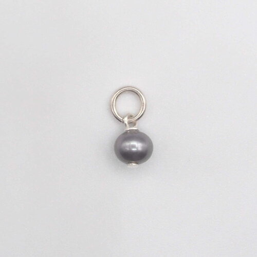 Pendentif metua pour homme perle d'eau douce grise argent massif