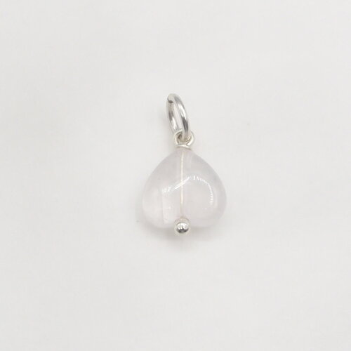 Pendentif lovely coeur quartz rose argent massif
