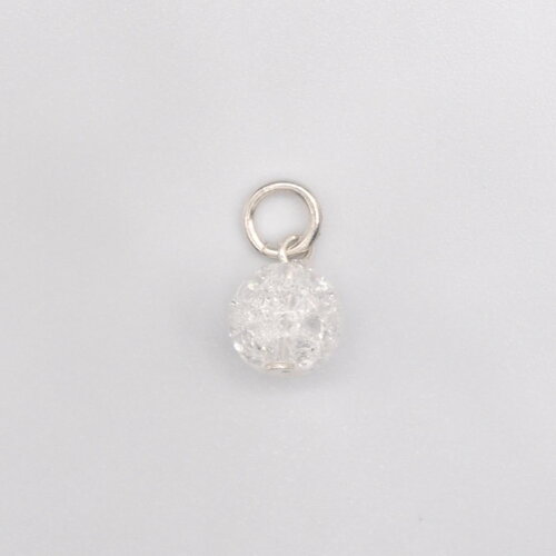 Pendentif elfi quartz givré argent massif