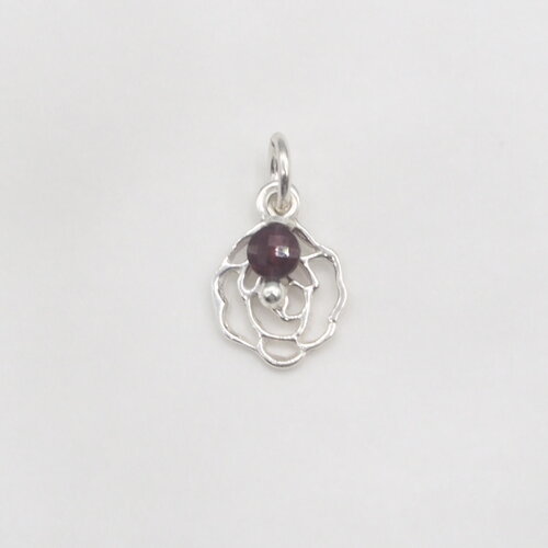 Pendentif adam rose avec grenat almandin argent massif