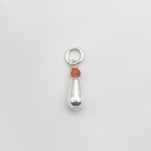 Pendentif garance avec goutte et cornaline argent massif