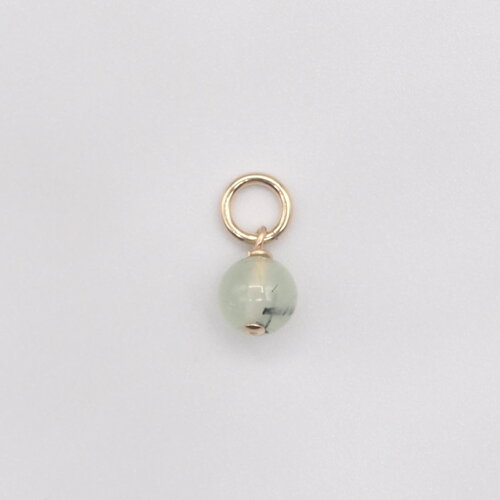 Pendentif erel prehnite jaune or 14 carats (gold filled)