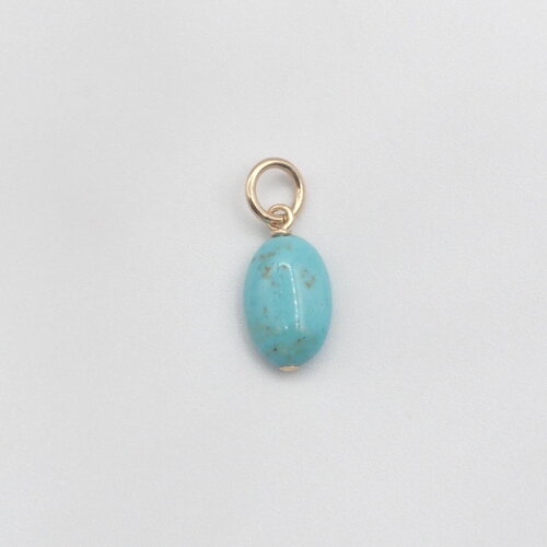 Pendentif lubin turquoise reconstituée or 14 carats (gold filled)