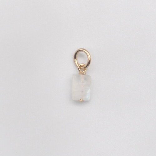 Pampille jaya labradorite blanche (pierre de lune arc-en-ciel) or 14 carats (gold filled)