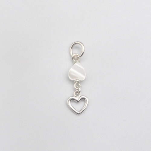 Pendentif eldoris coeur nacre argent massif