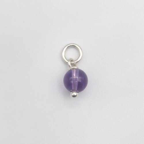 Pendentif myrtille améthyste argent massif