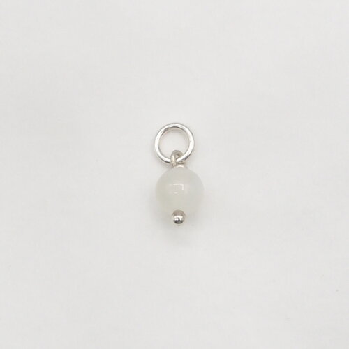 Pendentif karan pierre de lune blanche argent massif