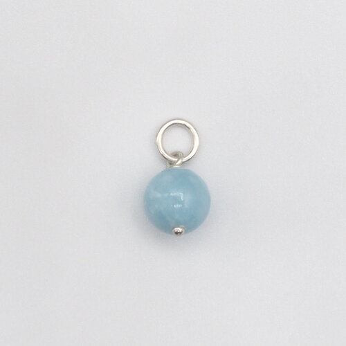 Pendentif ondine hémimorphite bleue argent massif