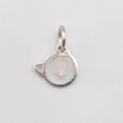 Pendentif jiggly inspiration rondoudou pokemon quartz rose argent massif