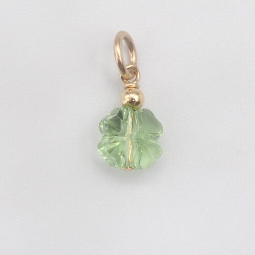 Pendentif yuna trèfle à 4 feuilles cristal or 14 carats (gold filled)