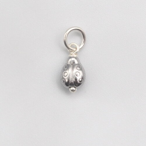 Pendentif giada coccinelle acier chirurgical et argent massif