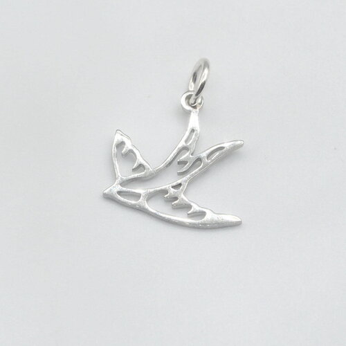 Pendentif inaya mixte hirondelle acier chirurgical et argent massif