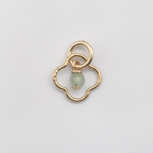 Pendentif azora trèfle à 4 feuilles aventurine or 14 carats (gold filled)