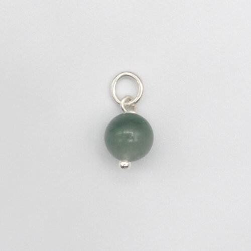 Pendentif léandre grenat vert (jade africain) argent massif