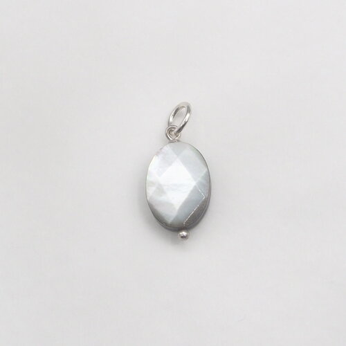 Pendentif nérée nacre grise argent massif