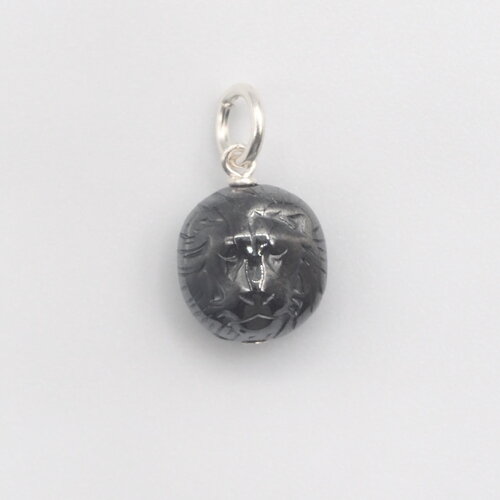 Pendentif julius tête de lion hématite argent massif