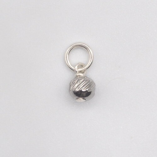 Pendentif orso pour homme perle acier chirurgical et argent massif