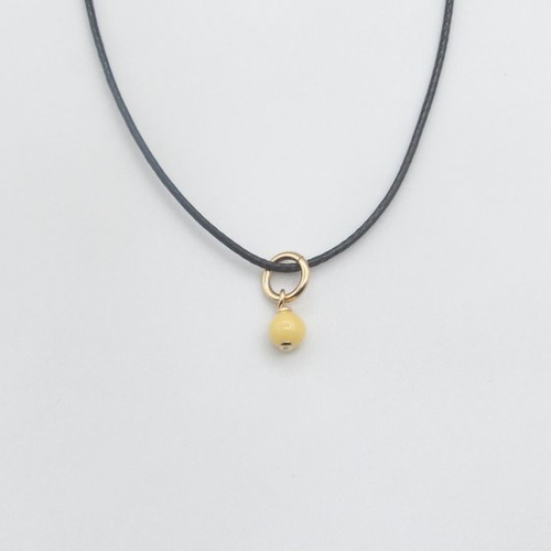 Collier danius minimaliste ambre blanc royal or 14 carats (gold filled)
