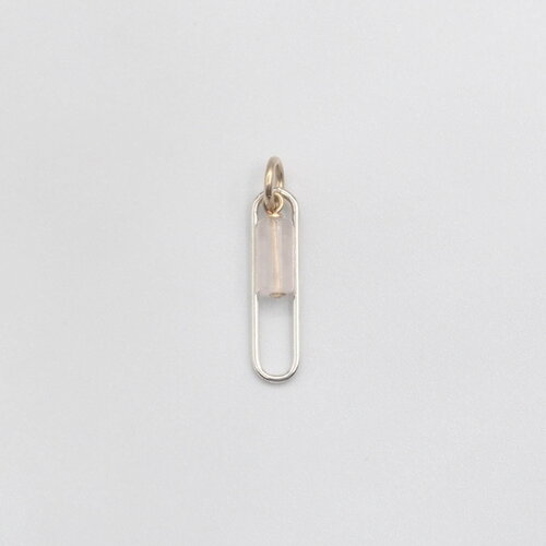 Pendentif aurora quartz rose or 14 carats (gold filled) et argent massif