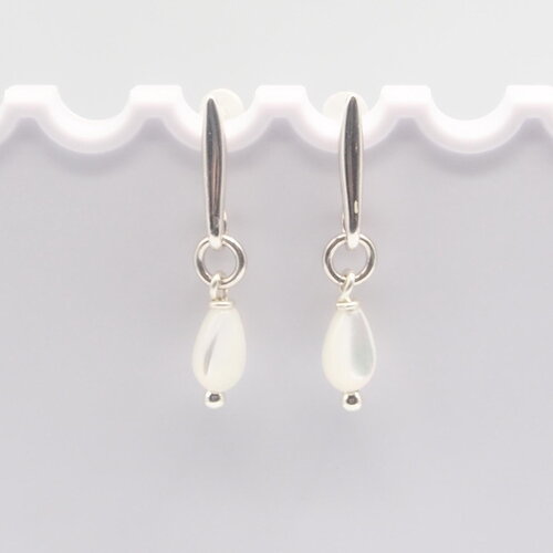 Boucle d'oreilles marella gouttes nacre argent massif