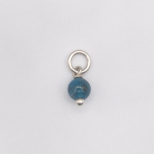 Pendentif adelin apatite bleue argent massif