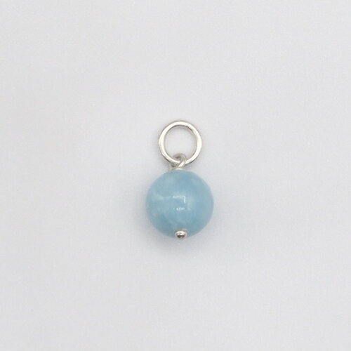 Pendentif ondine hémimorphite bleue argent massif