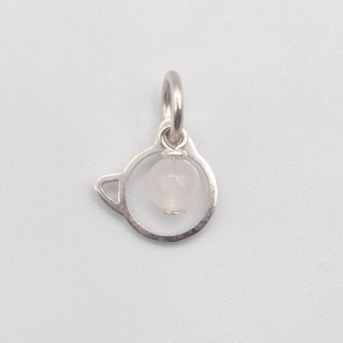 Pendentif jiggly inspiration rondoudou pokemon quartz rose argent massif