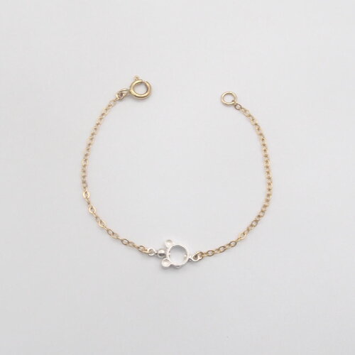Bracelet micki souris inspiration mickey mouse argent massif et or 14 carats (gold filled)