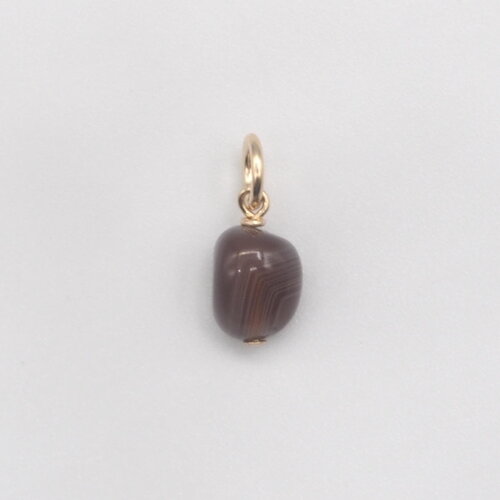 Pendentif madi agate du botswana or 14 carats (gold filled)