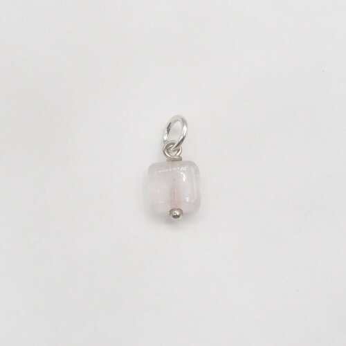 Pendentif finn quartz rose argent massif