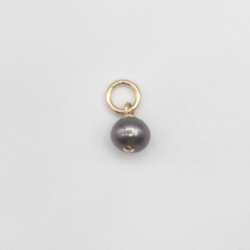 Pendentif metua perle d'eau douce grise or 14 carats (gold filled)
