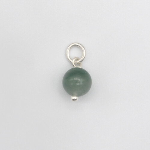 Pendentif léandre grenat vert (jade africain) argent massif