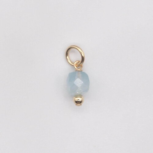 Pendentif lyna aigue-marine or 14 carats (gold filled)
