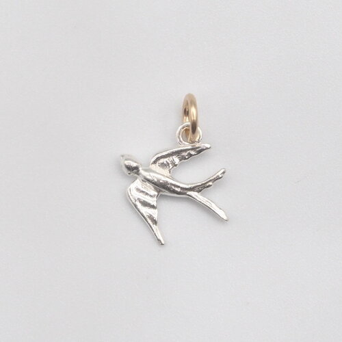 Pendentif théa hirondelle argent massif et or 14 carats (gold filled)