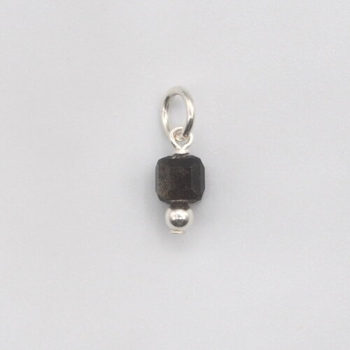 Pendentif hestia obsidienne dorée argent massif