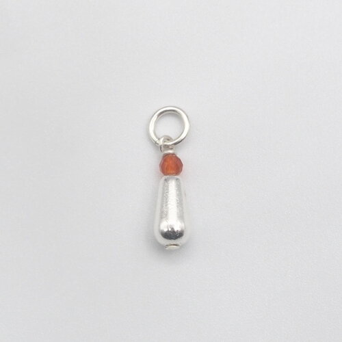 Pendentif garance avec goutte et cornaline argent massif