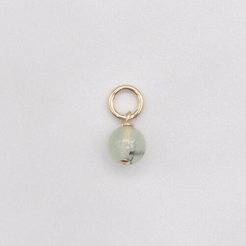 Pendentif erel prehnite jaune or 14 carats (gold filled)