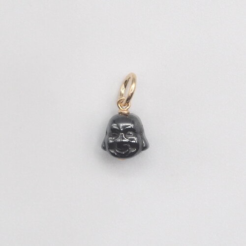 Pendentif lian visage bouddha hématite or 14 carats (gold filled)